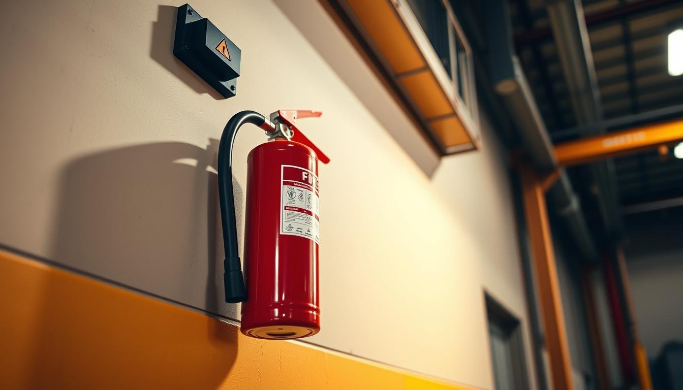 Feuerlöscher Anbringung im Betrieb